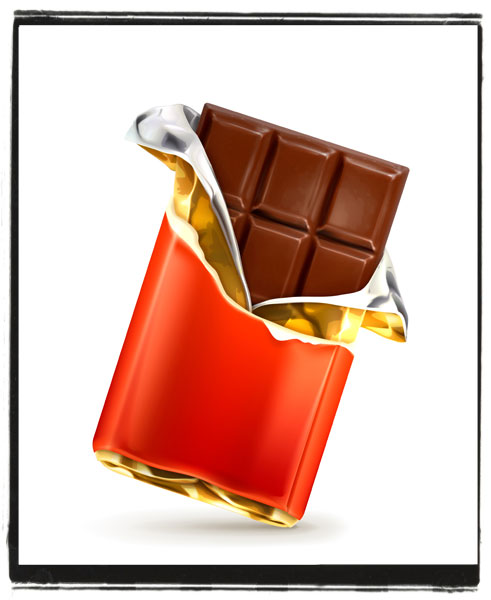 Image of an opened chocolate bar