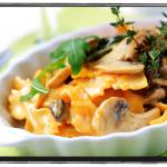 Farfalle and Mushrooms in Garlic Butter Cream Sauce