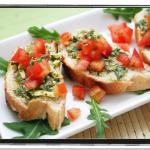 Rustic Basil Pesto Bruschetta
