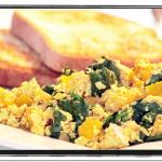 Tofu Scramble with Spinach and Yellow Peppers