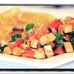 Smoked Tofu and Sweet Red Pepper Hash