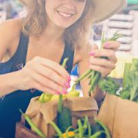Woman shopping for fresh produce