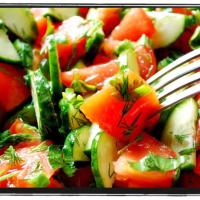 Heirloom Tomato Salad with Cucumber and Fresh Dill