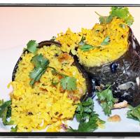 Stuffed Poblanos with Black Beans and Rice