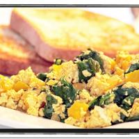 Tofu Scramble with Spinach and Yellow Peppers