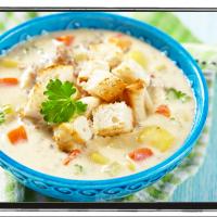 Potato Soup with Sweet Red Pepper and Roasted Garlic