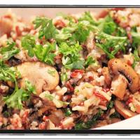 Seasoned Rice with Sauteed Mushrooms 