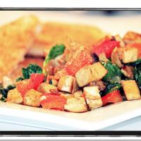 Smoked Tofu and Sweet Red Pepper Hash