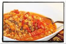 Lentil Barley and Tomato Soup