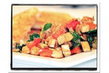 Smoked Tofu and Sweet Red Pepper Hash